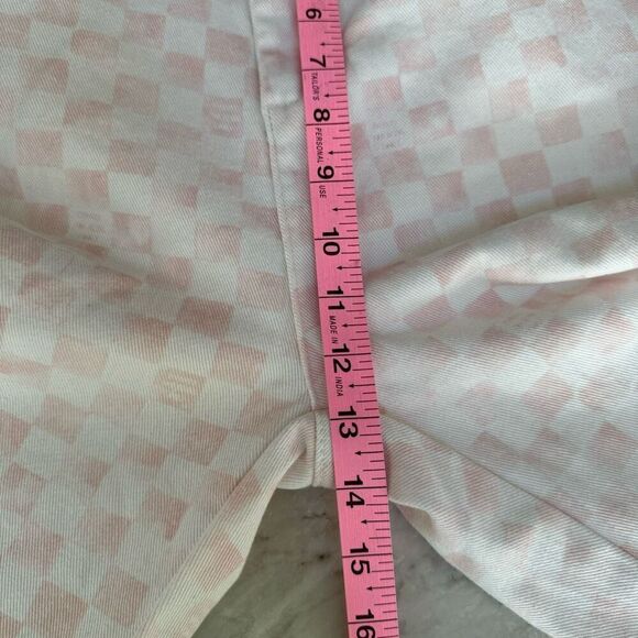 Cools Club California Pants in Pink Checker high rise  cropped straight size 12 - Picture 9 of 10
